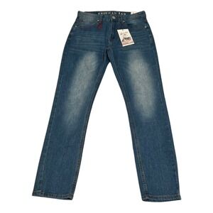 NWT American Rag Brunswick Men's Jeans 30x30 Slim Fit Blue Denim Motorcycle‎